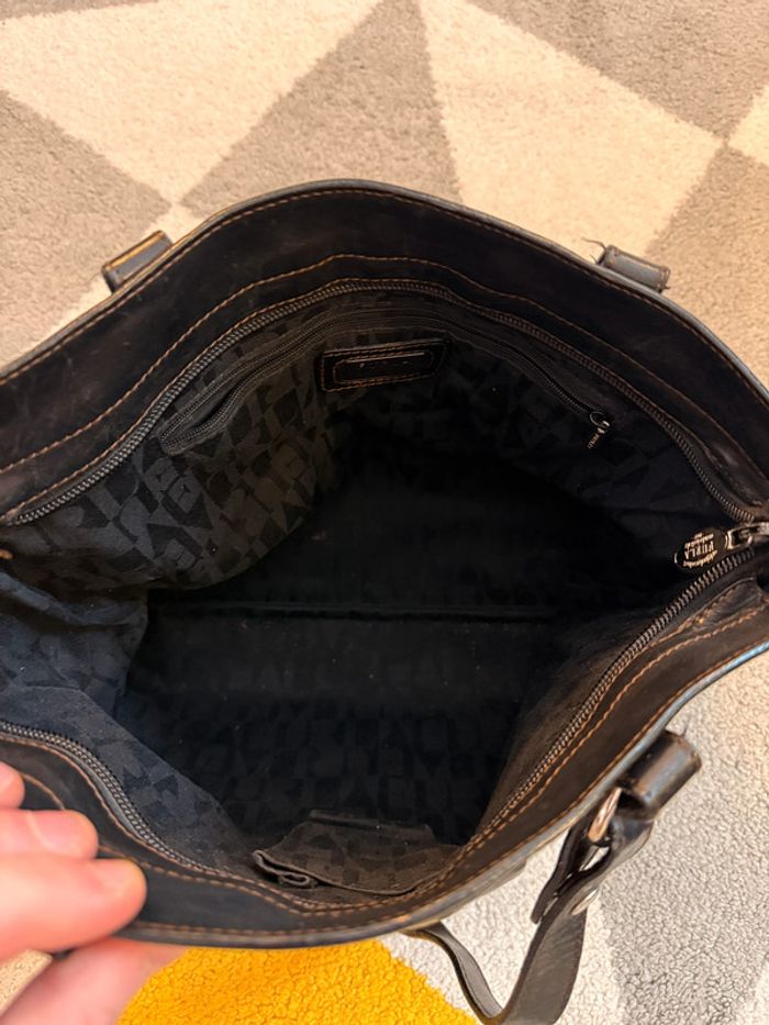 Sac à main en cuir noir vintage Furla - photo numéro 3