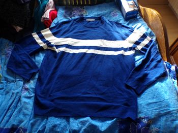 Pull rayé bleu blanc taille L