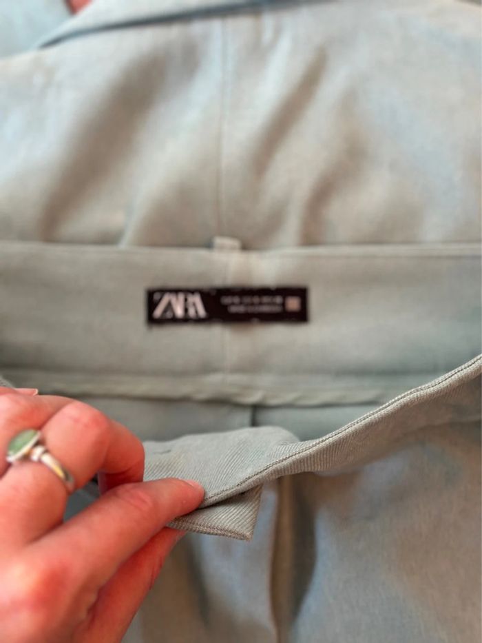 Ensemble blazer + pantalon vert d’eau effet velours Zara taille S Neuf - photo numéro 16
