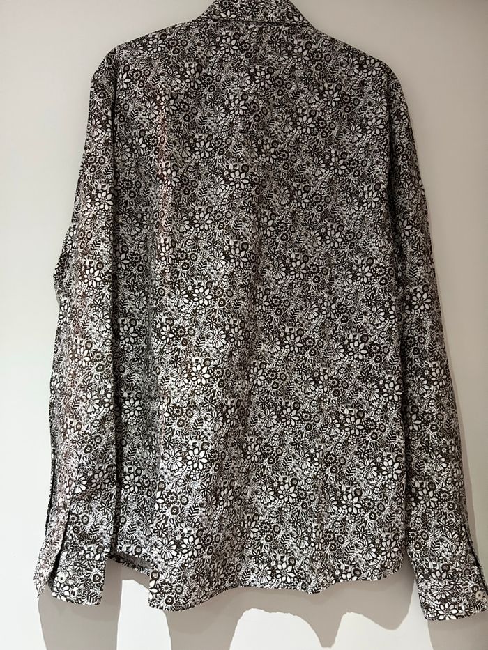 Très belle chemise homme Carnet de Vol blanche à motifs - photo numéro 3