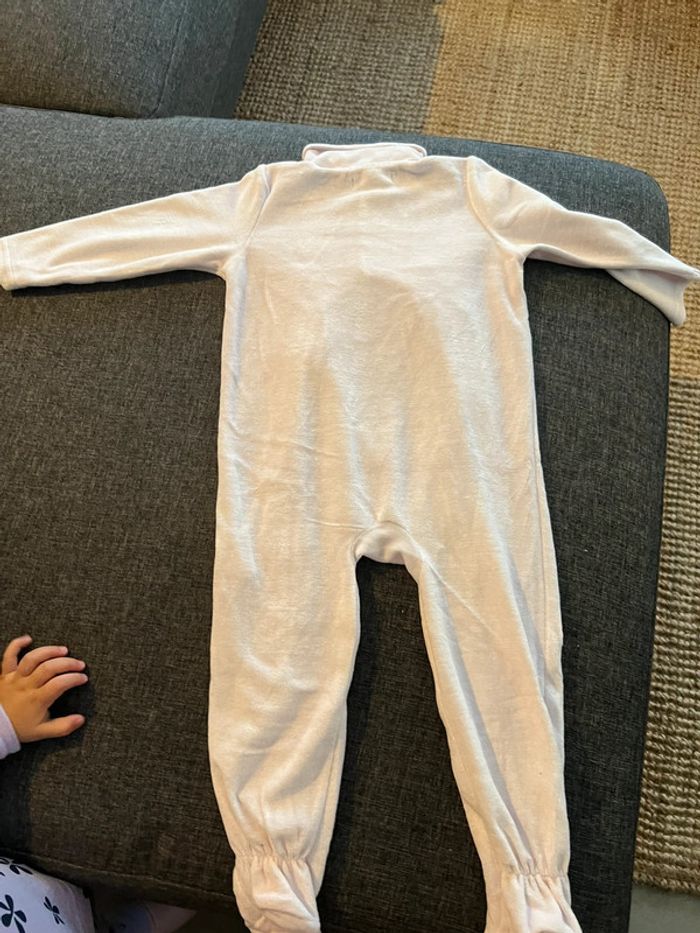 Pyjama bébé fille rose pale velours Mes Petits Cailloux 24mois 86cm - photo numéro 2