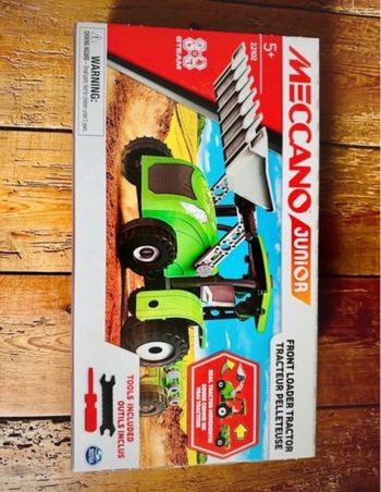 NEUF Meccano Junior Tracteur pelleteuse engin de chantier vert jeu constructions outils 22102