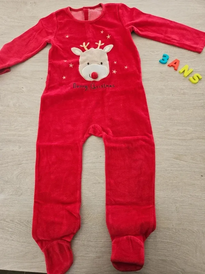 Pyjama 1 pièce "rennes" 3 ans - photo numéro 2