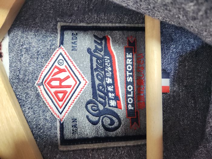 Polo Superdry The Grindle - Maille Piquée Coton - Taille M Gris - photo numéro 5