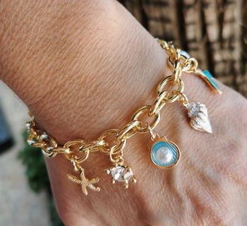 A46 bracelet gourmette charms coquillage étoile été plage