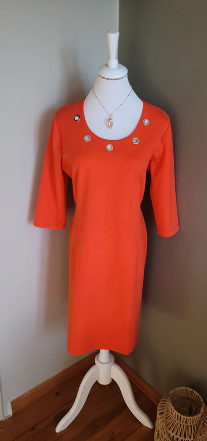 Jolie robe Victor Orange Taille L Parfait état - photo numéro 2