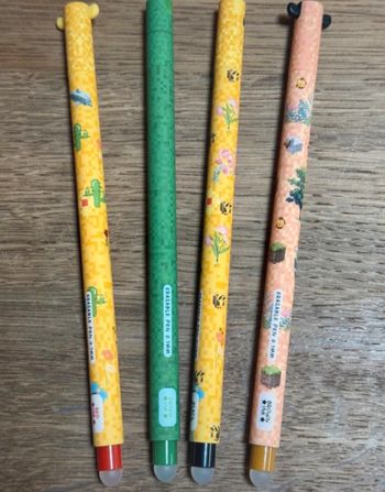 🖊️ Lot de 4 stylos effaçables  Minecraft