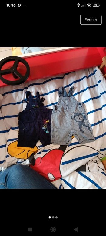 Lot garçons 6 mois salopette short 
