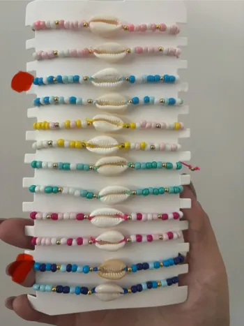 Bracelet été coquillages réglable  ( au choix )