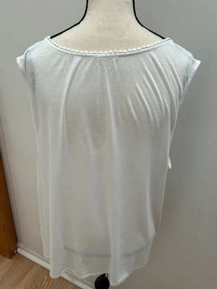 Débardeur sans manches en viscose blanc gémo femme XL été - photo numéro 5