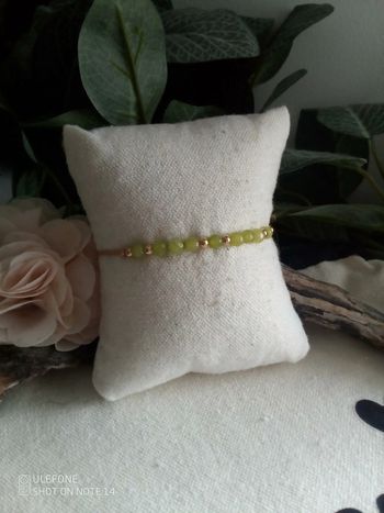 Bracelet bohème réglable pierres de jade