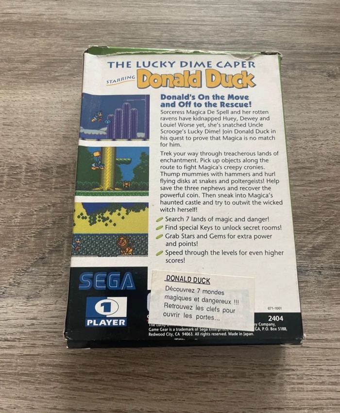 Donald Duck Lucky Dime Caper Jeu Sega Game Gear - photo numéro 7