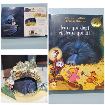 Superbe livre Pop-up 🐔 Les P'tites Poules 😴 Jean qui dort et Jean qui lit 📚
