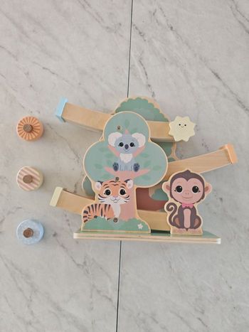 Rampe de course à 3 roues circuit animaux en bois