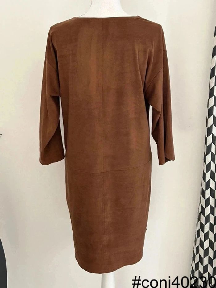 Robe Marron Ema Blue's - Aspect 'Peau de Pêche' - Taille 42 - photo numéro 4