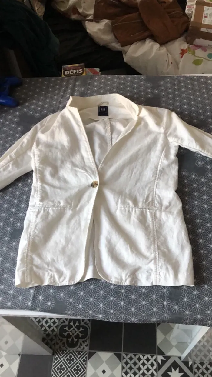 veste en lin blanche