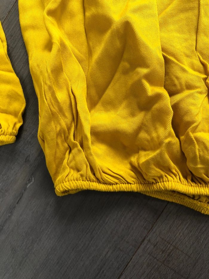 Blouse bohème camaïeu taille 36 jaune moutarde brodée - photo numéro 4