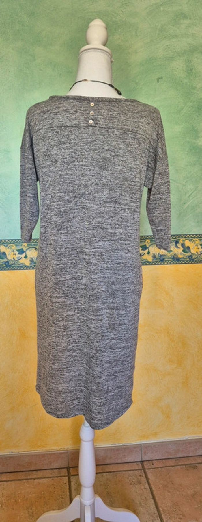 Robe grise et rose Camaieu 38