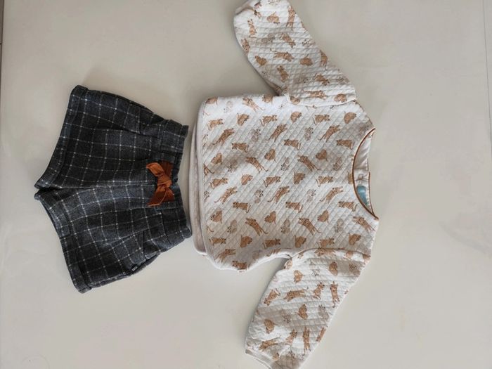 Ensemble pull et short Obaibi 18 mois
