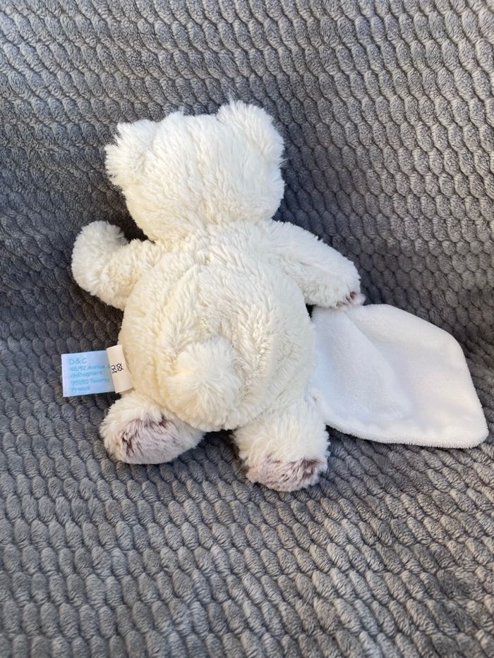 Doudou Peluche pantins ours gris et blanc avec mouchoir BN664 BabyNat' Baby Nat' - photo numéro 2