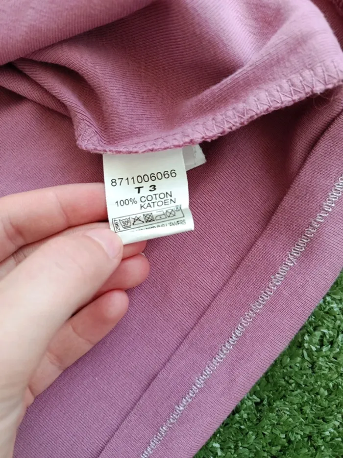 T-shirt manches longues strass rose taille L - photo numéro 4