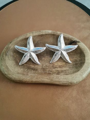 Boucles d'oreilles étoiles de mer argenté