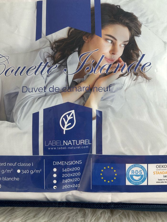 Couette duvet de canard été islande bio label nature taille 260x240 cm - photo numéro 3