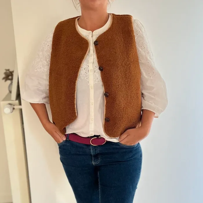 Gilet mouton marron