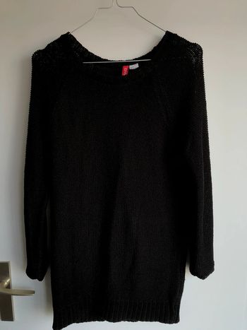 Pull noir maille long