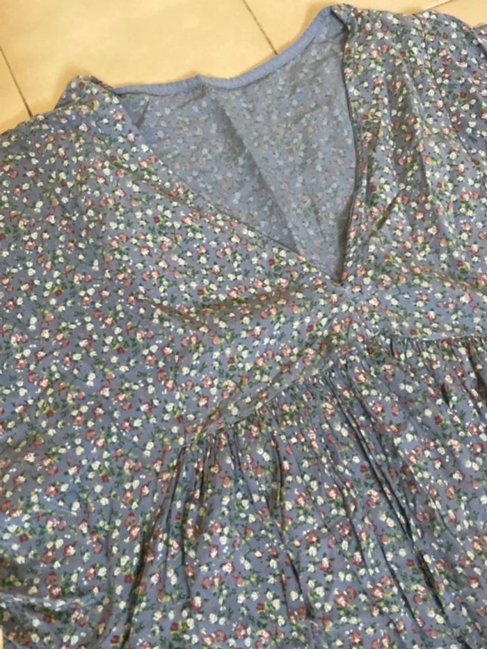 Robe ample bleu à motifs fleuris XXL - photo numéro 2