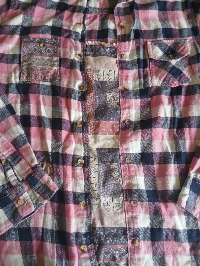 Blouse manches longues a carreaux rose XL - photo numéro 2