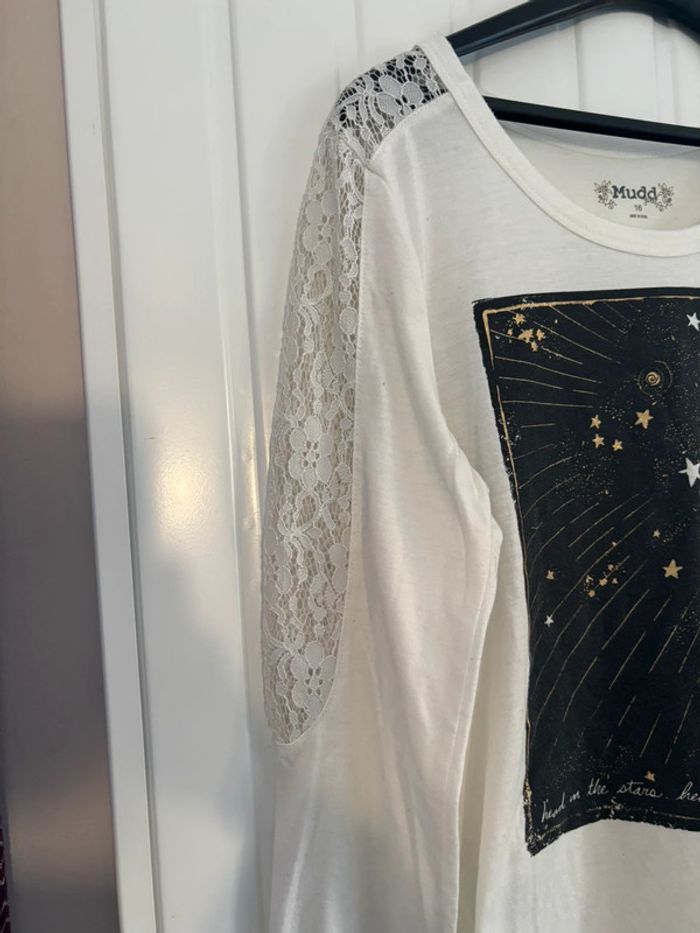 Tee-shirt manche longue dentelle Mudd XS - photo numéro 5