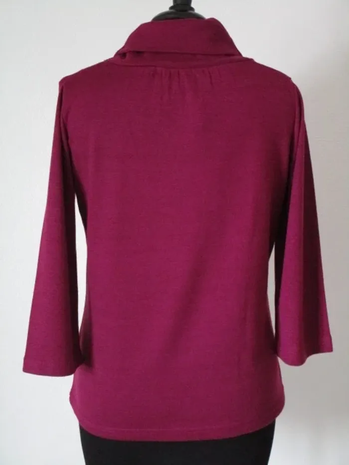 Pull prune col roulé manches 3/4 Jac Jac 38 NEUF - photo numéro 5