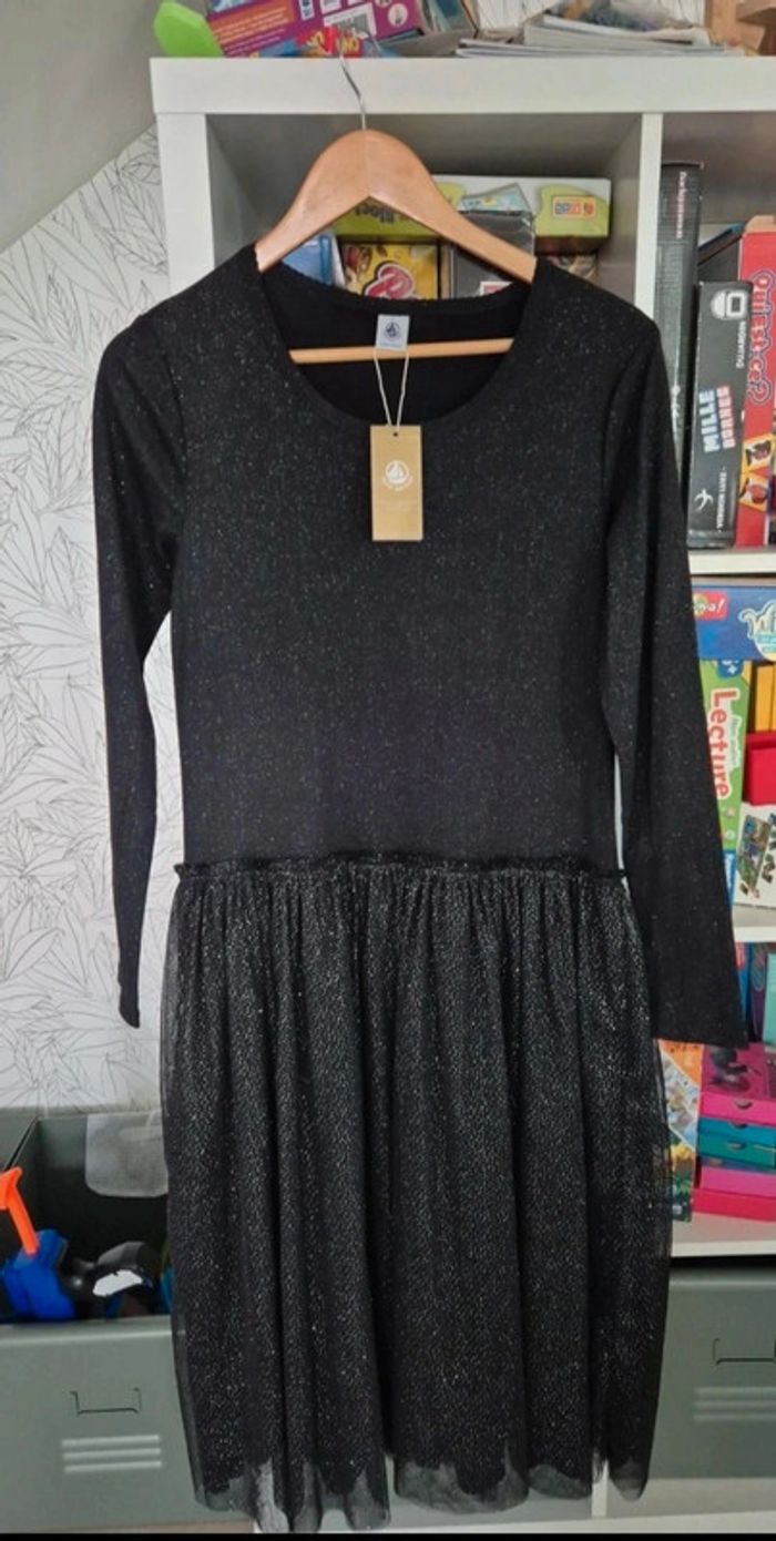Robe longue noires paillettes Petit Bateau L neuve - photo numéro 2