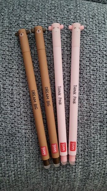 Legami 2 Cochons + 2 Ours sans Miel = 4 Stylos Effaçables Logo Legami