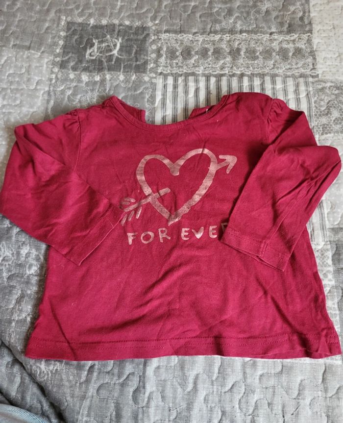 Tee shirt rose fushia 18 mois