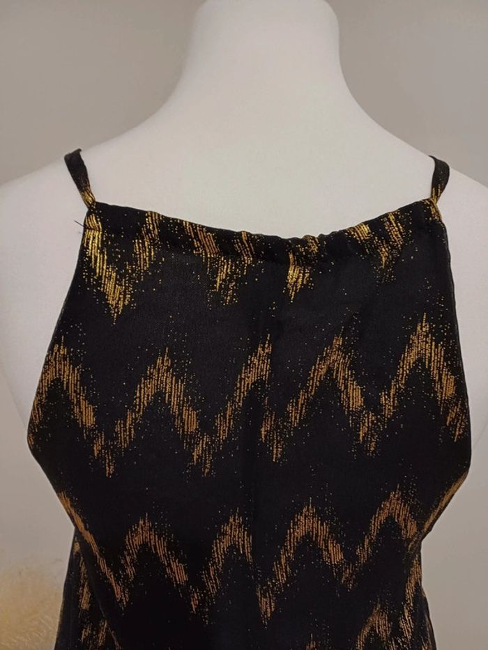 Top noir et doré asymétrique Tout feu tout femme taille M 38 - photo numéro 7