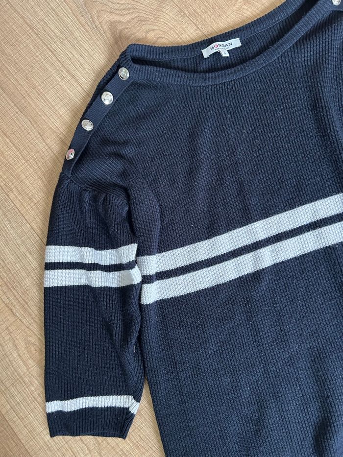 Robe pull bleue marine et blanche Morgan taille S bon état - photo numéro 9