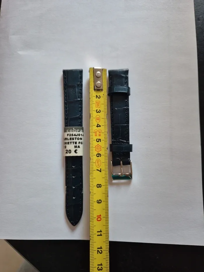 Bracelet de montre bleu marine cuir vachette - photo numéro 3