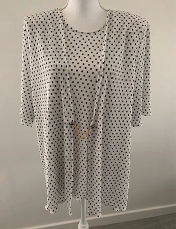 Blouse plissée à pois Vintage T42