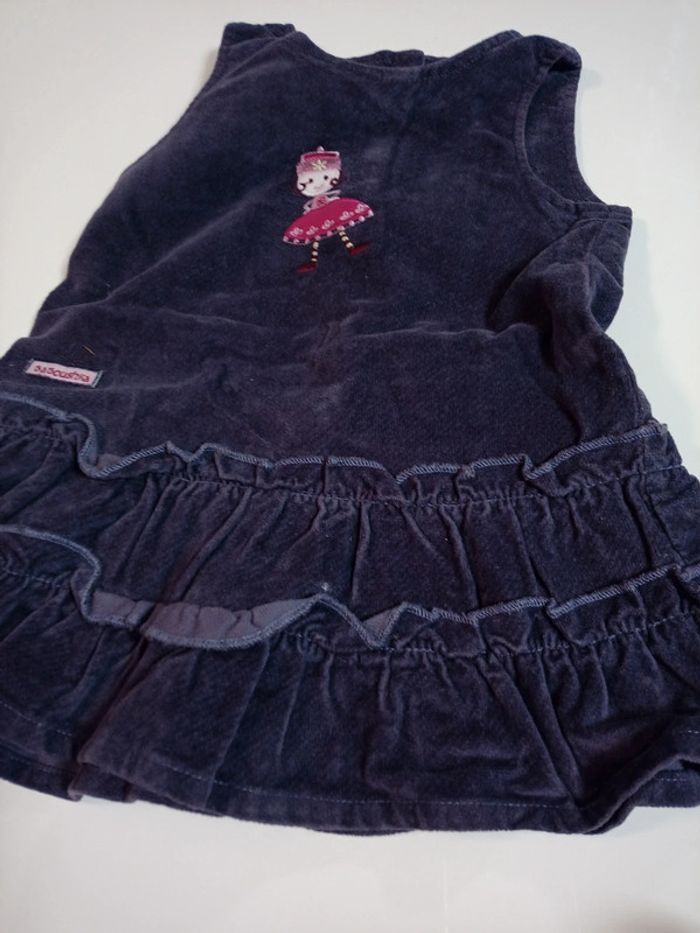 Robe velours violette in extenso 9mois tbe - photo numéro 2