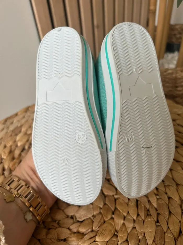 Ballerines en toile bleue taille 24 - photo numéro 3