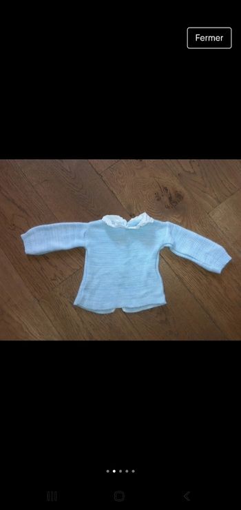 Gilet maille bleue 6 mois