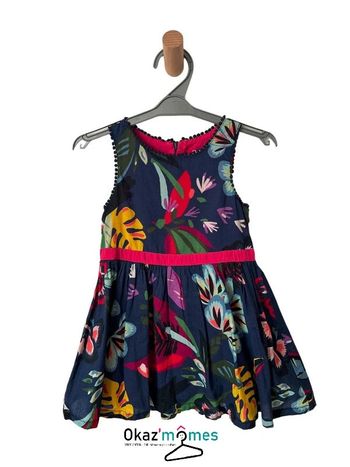 Robe sans manches bleu marine, motifs multicolores - Catimini 3 ans