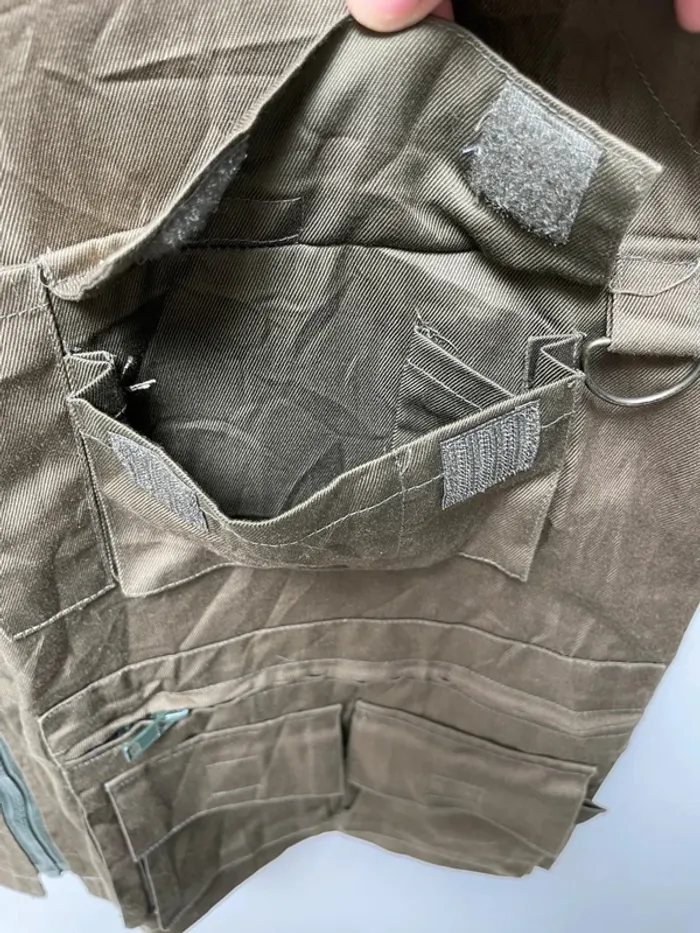 Military Marines Army Workwear Utility Vest Khaki Green Mens L - photo numéro 5