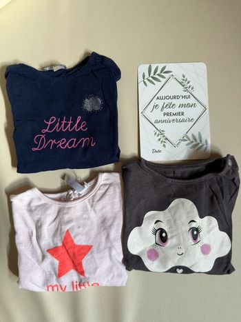 Lot de 3 t-shirt manches longues