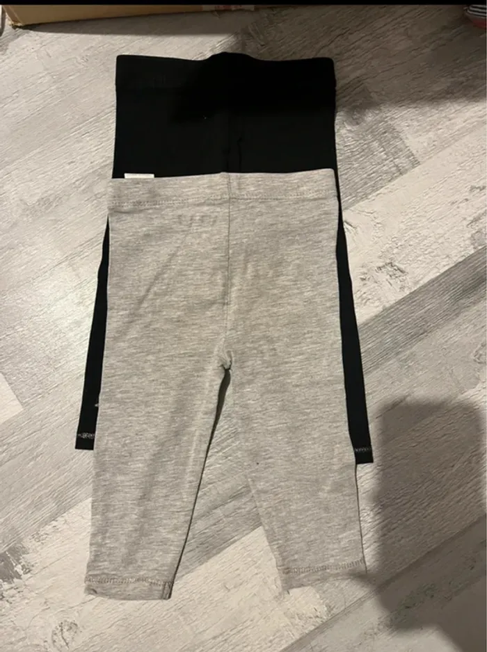 Lot de legging gris et noir 12 mois Orchestra