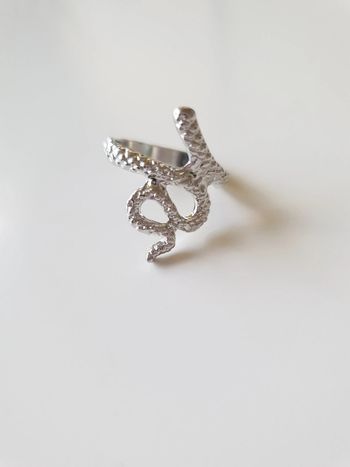 Bague serpent argenté