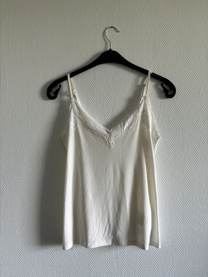 Débardeur fluide dentelle blanc