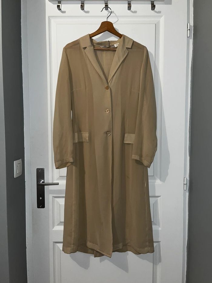 Veste longue beige, taille L